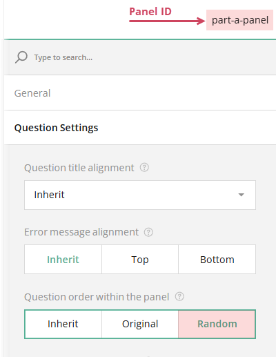 How to randomize questions within a panel